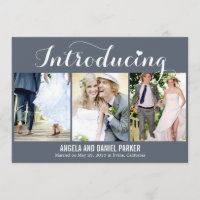 Sweet Introduction Wedding Announcement - Grey