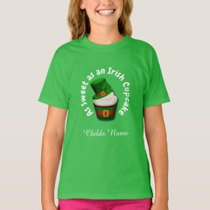 Sweet Irish Cupcake Personalized Boy or Girl T-Shirt