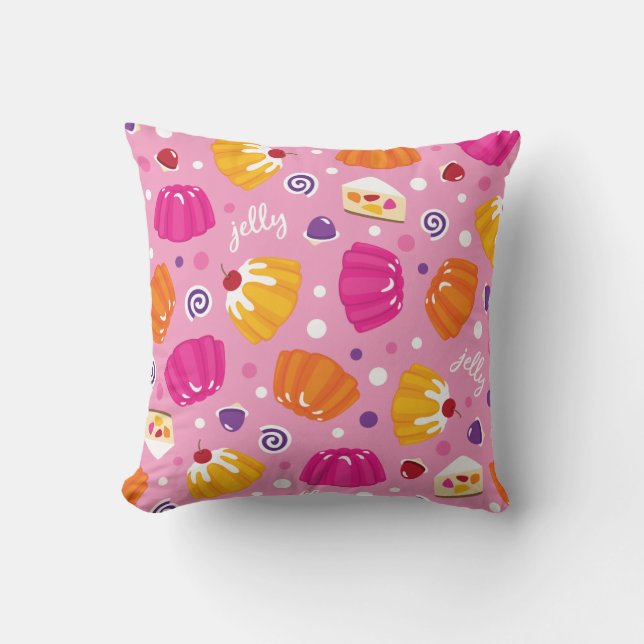 Sweet Jelly Pattern Throw Pillow (Front)