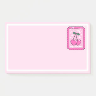Sweet Joyfulness Cherry Hearts Stamp Post-it Notes