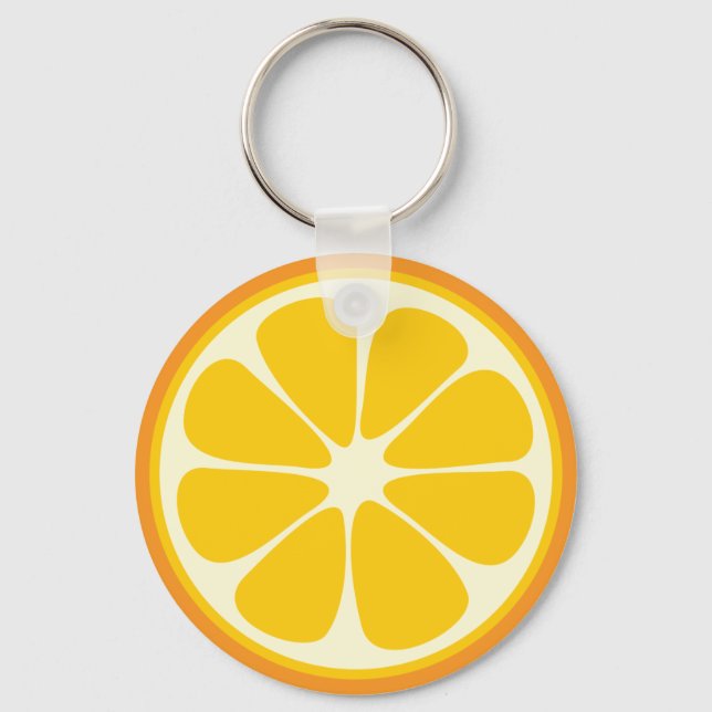 Sweet Juicy Orange Tropical Citrus Fruit Slice Keychain (Front)