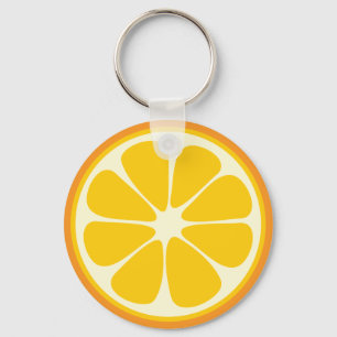 Sweet Juicy Orange Tropical Citrus Fruit Slice Keychain