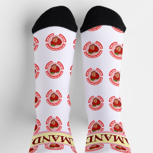 Sweet Juicy Strawberries Summer Fruit  Socks (Top)