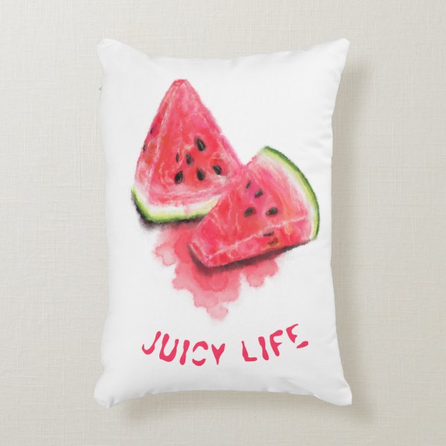 Sweet Juicy Watermelon Pillow - Custom Text (Front(Vertical))