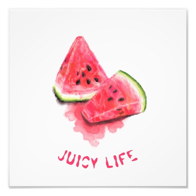 Sweet Juicy Watermelons Posters - Custom Text (Front)