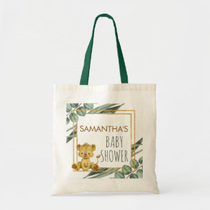 Sweet Jungle Safari Lion Eucalyptus Baby Shower Tote Bag