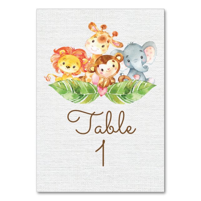 Sweet Jungle Table Card (Back)