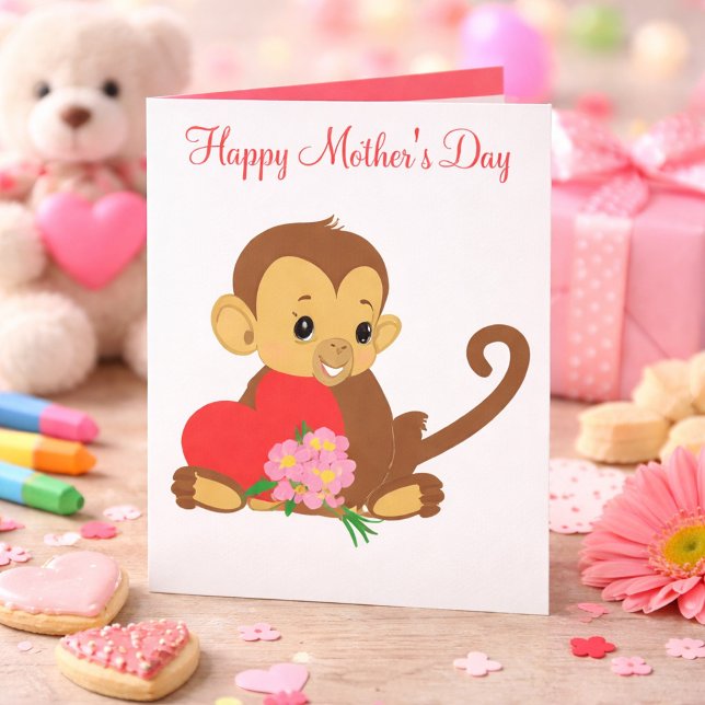 Sweet Kids Mother’s Day Baby Monkey Card (Creator Uploaded)