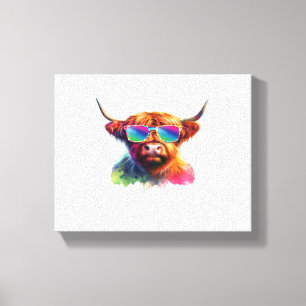 Sweet Kind and Humble Sunflower Cow Autumn Fall Es Canvas Print