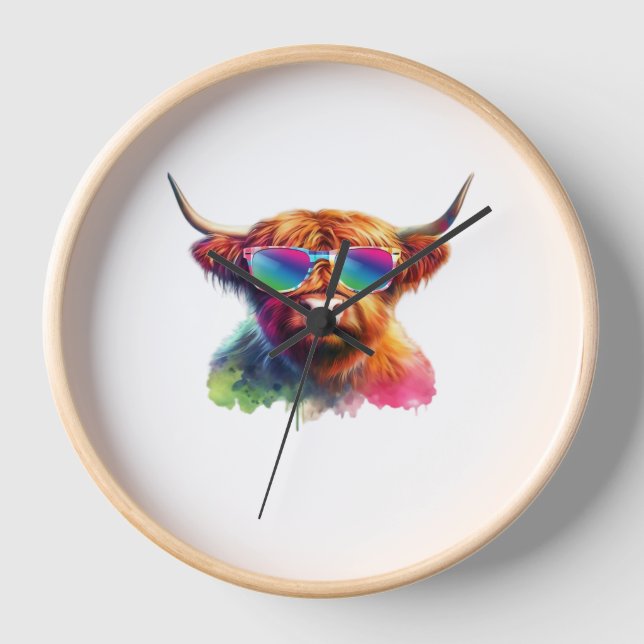 Sweet Kind and Humble Sunflower Cow Autumn Fall Es Clock (Front)