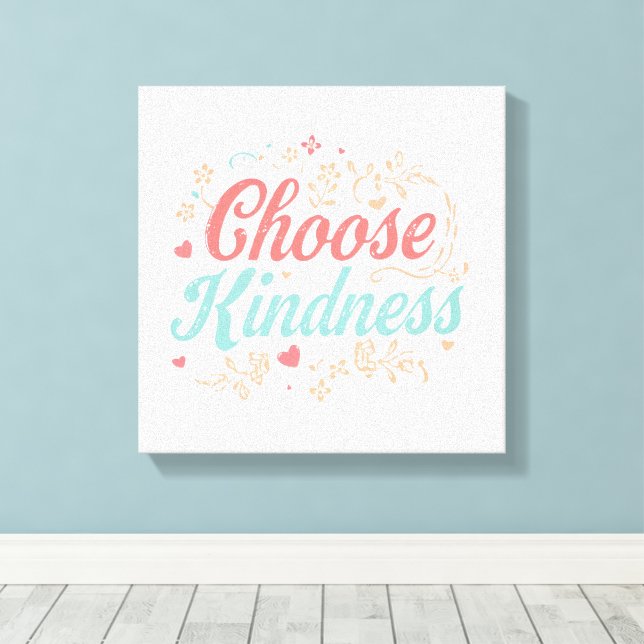 Sweet Kindness Matters Typography Canvas Print (Insitu(Wood Floor))