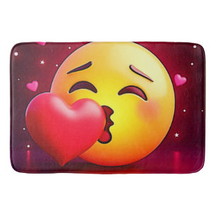 Sweet Kiss Heart Emoji Bath Mat