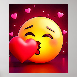 Sweet Kiss Heart Emoji Poster