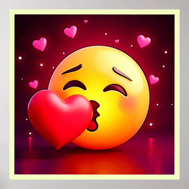 Sweet Kiss Heart Emoji Poster (Front)