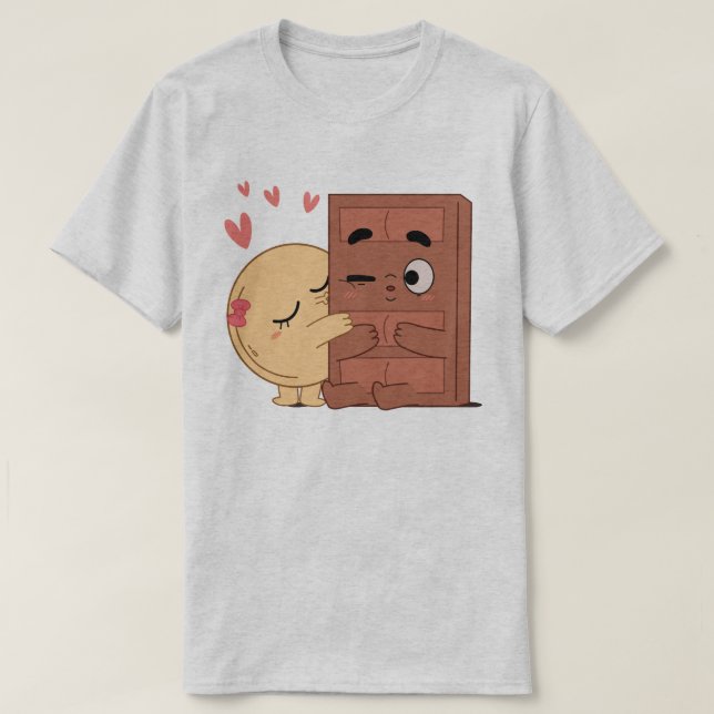 Sweet Kisses Choco Pancake Valentines Couples Love T-Shirt (Design Front)