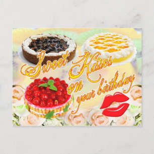 Sweet Kisses on your Birthday! Postcard