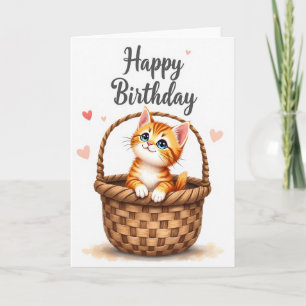Sweet Kitten Basket Card