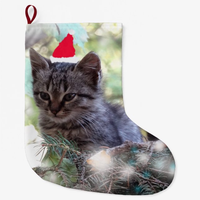 Sweet Kitten Christmas Custom Christmas Stocking (Front)