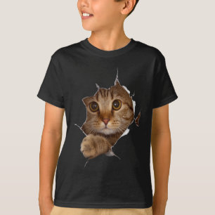Sweet Kitten Torn Cloth - Funny Cat Lover Cat Owne T-Shirt