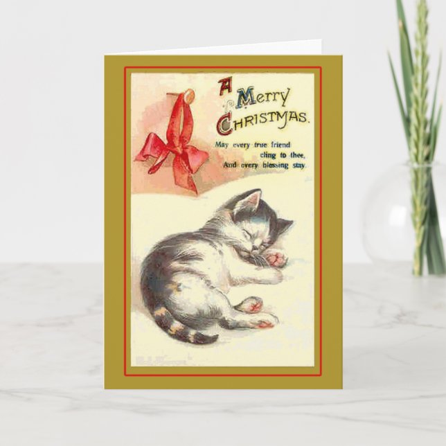 Sweet Kitten Vintage Christmas Cards (Front)