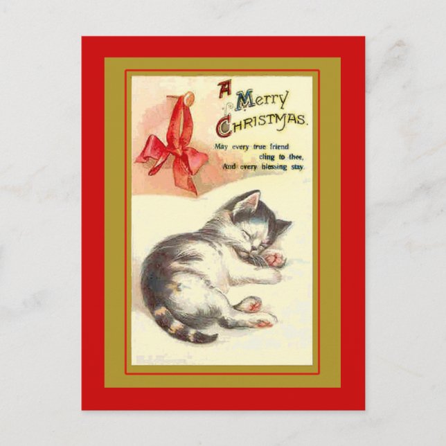 Sweet Kitten Vintage Christmas Cards (Front)