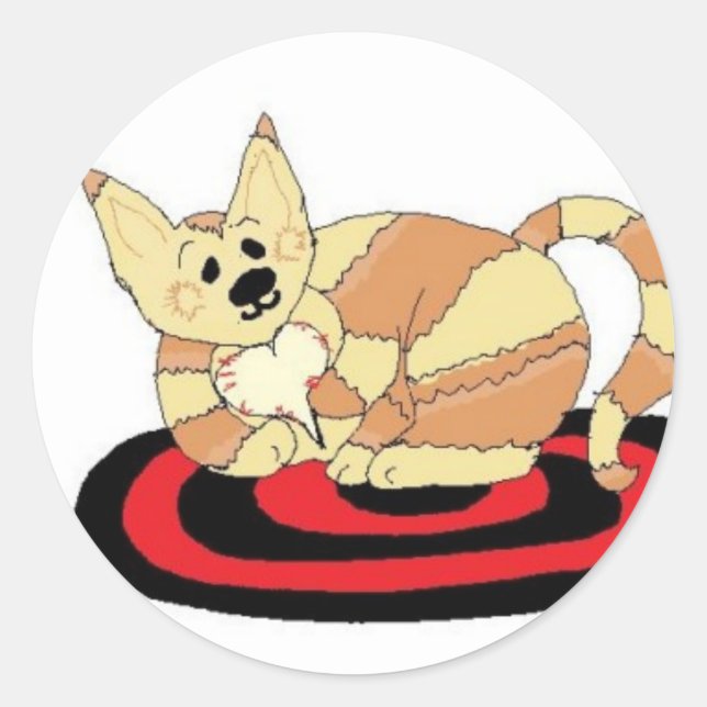 Sweet Kitty Cat Classic Round Sticker (Front)