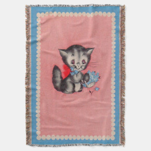 sweet kitty cat throw blanket