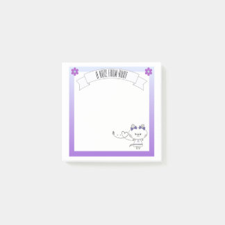 Sweet Kitty Graphic Purple Border Personalized Post-it Notes