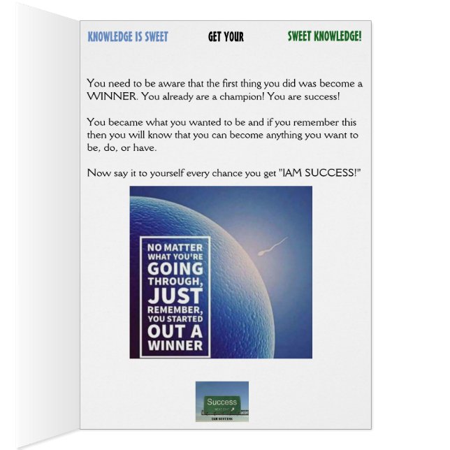 SWEET KNOWLEDGE CARD #17 (Inside (Right))