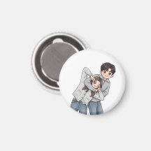 Sweet Korean Drama Couple Round Fridge