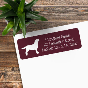 Sweet Labrador Silhouette Purple Adresse de retour
