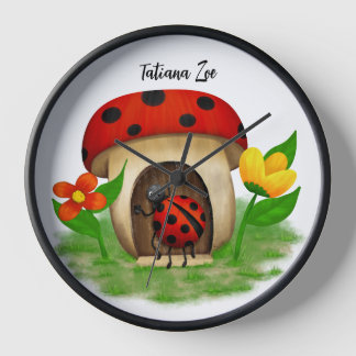 Sweet Ladybug Friend Wall Clock