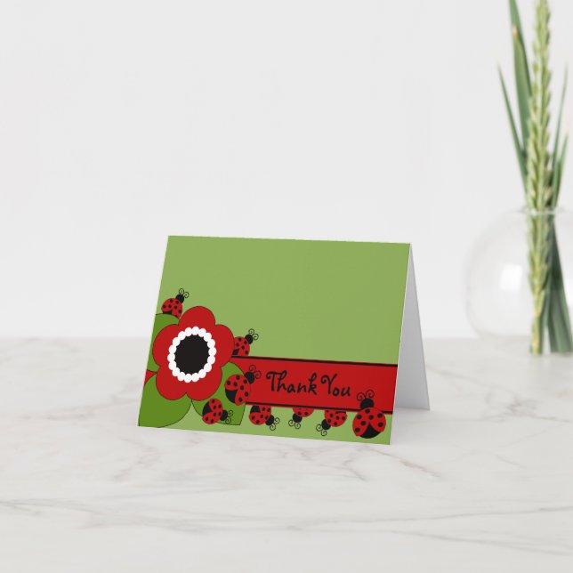 Sweet Ladybug Thank You Note (Front)