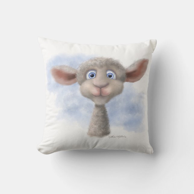 Sweet lamb Cartoon Throw Pillow (Front)