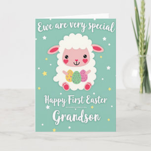 Sweet Lamb Easter Grandson Card