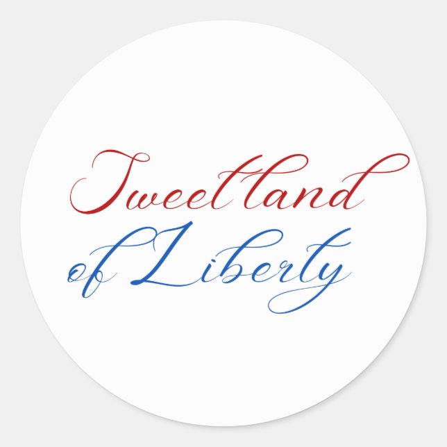 Sweet Land of Liberty 4th of July America Classic Round Sticker (Front)