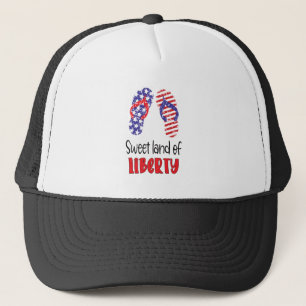 Sweet Land of Liberty, Flip Flops USA Trucker Hat