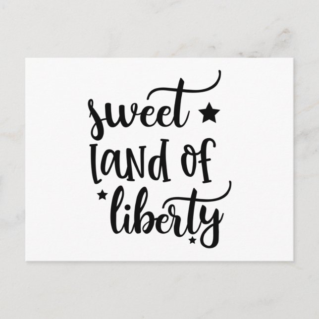 Sweet land of liberty postcard (Front)