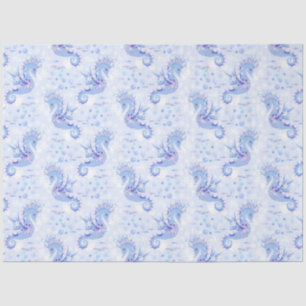 Sweet Lavender Blue Seahorse Nautical Ocean Tissue Paper