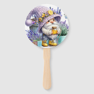 Sweet Lavender Gnome Hand Fan