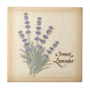 Sweet Lavender Herb and Flowers Tile