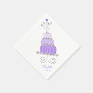 Sweet Lavender Wedding Cake Bridal Shower Party Napkin