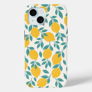 Sweet Lemon Branches Pattern iPhone 15 Case