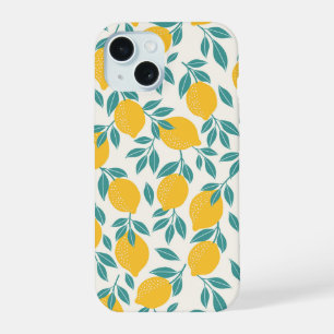 Sweet Lemon Branches Pattern iPhone 15 Case