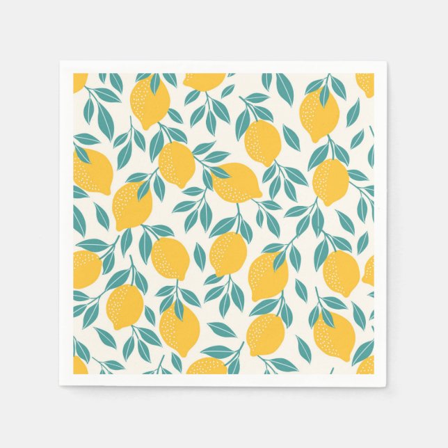 Sweet Lemon Branches Pattern Napkin (Front)