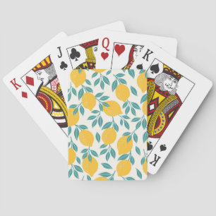 Sweet Lemon Branches Pattern Playing Cards