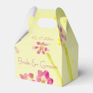 Sweet Lemon Lime and Pink Floral Favor Box