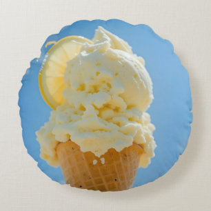 Sweet Lemon Summer Round Pillow
