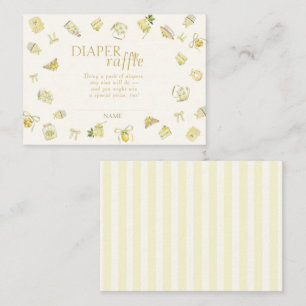 Sweet Lemon Watercolor Baby Shower Diaper Raffle Enclosure Card