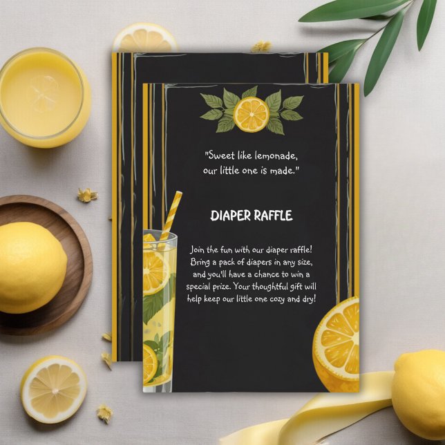 Sweet Lemonade Chalkboard Stand Baby Shower Enclosure Card (Creator Uploaded)